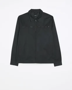 River Island regular fit zip up tech shacket< Shirts