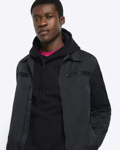 River Island regular fit zip up tech shacket< Shirts