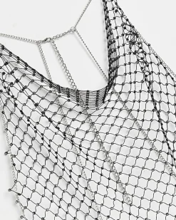 River Island Rhinestone Net Bodychain< Jewellery