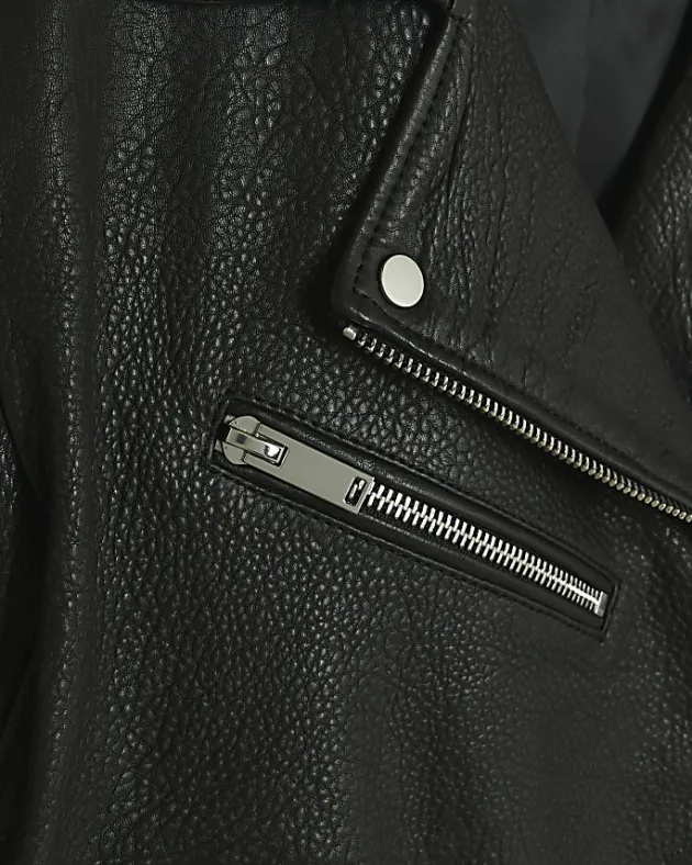 River Island RI Studio leather biker jacket< Coats & Jackets