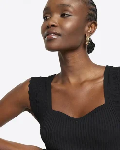 River Island rib peplum hem bodycon mini dress< Dresses