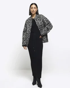 River Island rib tie waist jumper maxi dress< Dresses