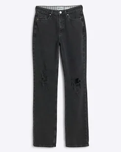 River Island ripped high waist stove straight jeans< Jeans
