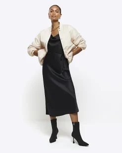 River Island satin cowl neck slip midi dress< Dresses