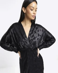 River Island satin floral twist shift midi dress< Dresses