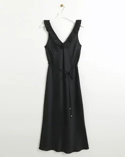 River Island satin frill trim slip midi dress< Dresses