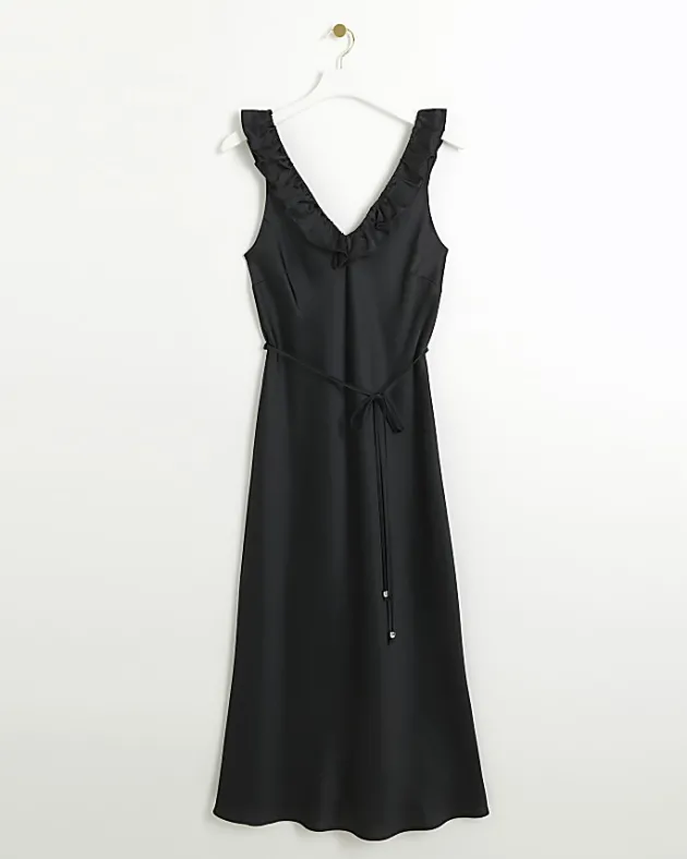 River Island satin frill trim slip midi dress< Dresses