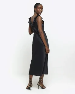 River Island satin frill trim slip midi dress< Dresses