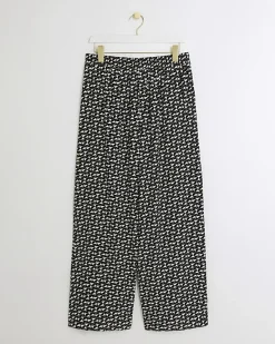 River Island satin geometric wide leg trousers< Trousers