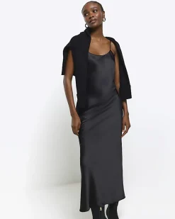 River Island satin high neck hybrid maxi dress< Dresses