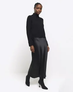 River Island satin high neck hybrid maxi dress< Dresses