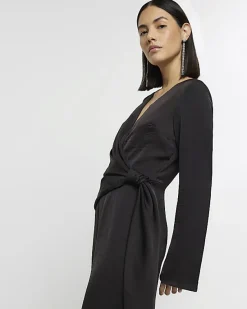 River Island satin knot detail jumpsuit< Jumpsuits & Playsuits