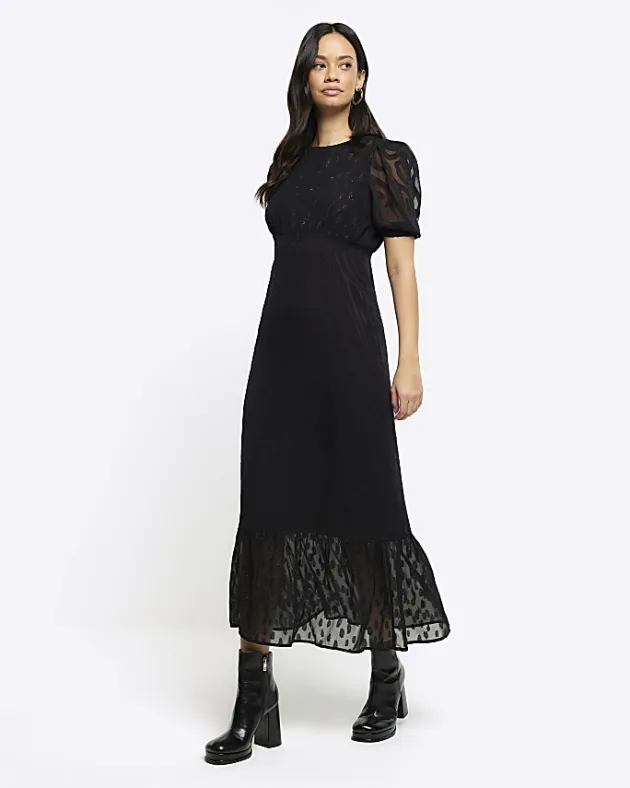 River Island satin textured skater midi dress< Dresses