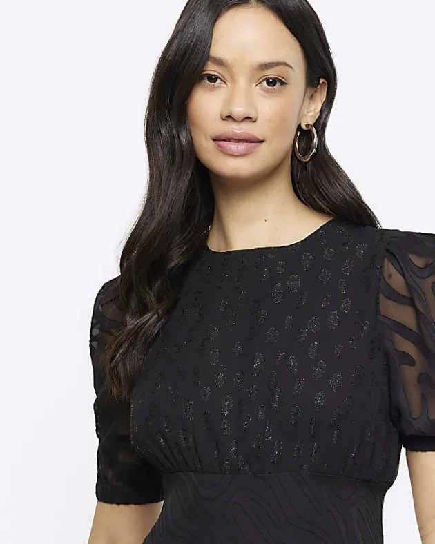 River Island satin textured skater midi dress< Dresses