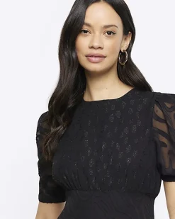 River Island satin textured skater midi dress< Dresses