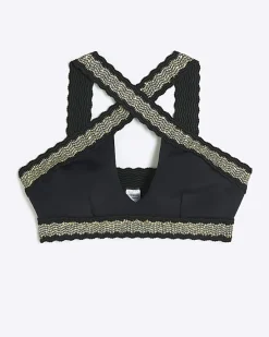 River Island sequin elastic halter bikini top< Swimwear & Beachwear