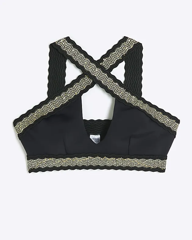 River Island sequin elastic halter bikini top< Swimwear & Beachwear