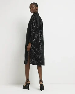 River Island sequin long sleeve midi shirt dress< Dresses