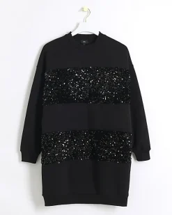 River Island sequin sweatshirt mini dress< Dresses