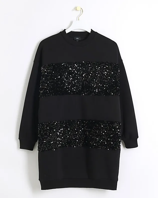 River Island sequin sweatshirt mini dress< Dresses