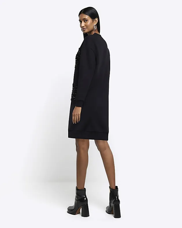 River Island sequin sweatshirt mini dress< Dresses
