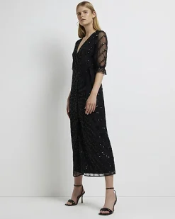River Island sequin wrap midi dress< Dresses