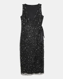 River Island Sequin Wrap Midi Dress< Dresses