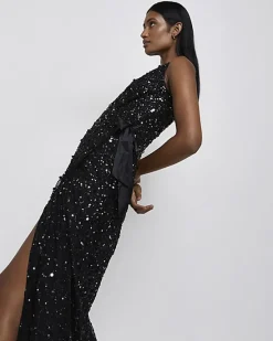 River Island Sequin Wrap Midi Dress< Dresses