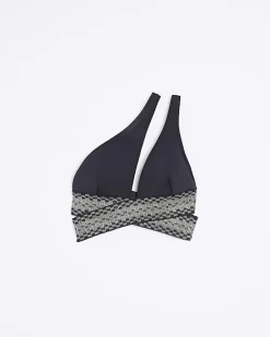 River Island shirred asymmetric bikini top< Swimwear & Beachwear