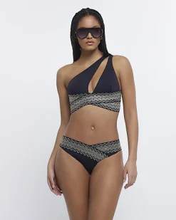 River Island shirred asymmetric bikini top< Swimwear & Beachwear