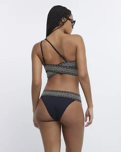 River Island shirred asymmetric bikini top< Swimwear & Beachwear
