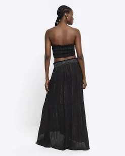 River Island shirred glitter maxi skirt< Swimwear & Beachwear