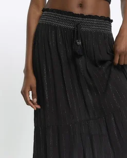 River Island shirred glitter maxi skirt< Swimwear & Beachwear