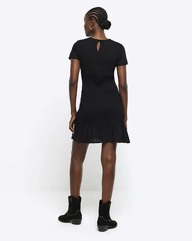 River Island shirred peplum t-shirt mini dress< Dresses