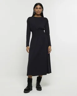 River Island shirred waist midi dress< Dresses