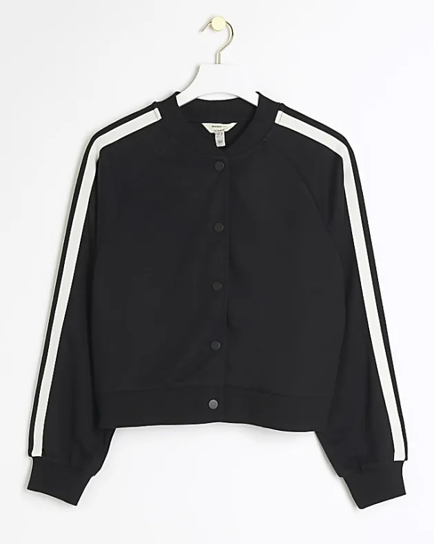 River Island side stripe bomber sweatshirt< Loungewear