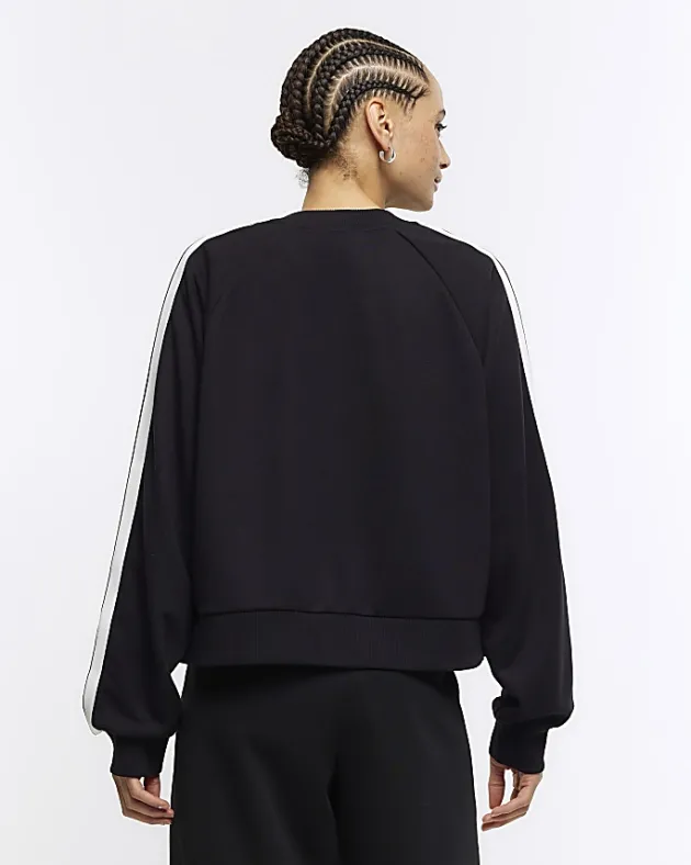 River Island side stripe bomber sweatshirt< Loungewear