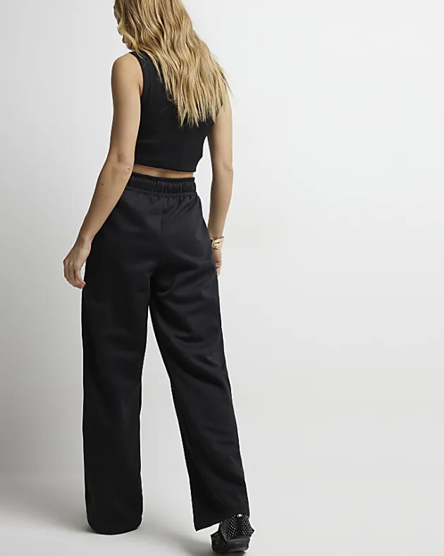 River Island side stripe wide leg joggers< Trousers