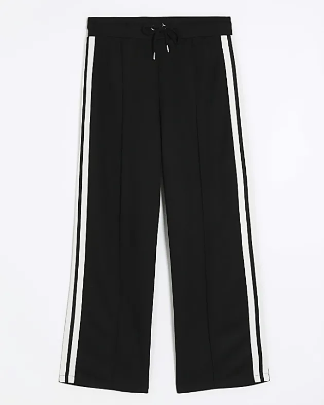 River Island side stripe wide leg joggers< Trousers