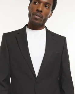 River Island skinny fit twill suit jacket< Big & Tall
