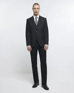 River Island skinny fit twill waistcoat< Big & Tall