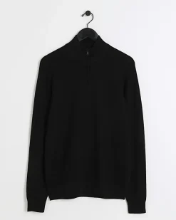 River Island slim fit diagonal half zip jumper< Jumpers & Cardigans