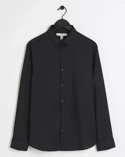 River Island slim fit double cuff smart shirt< Shirts