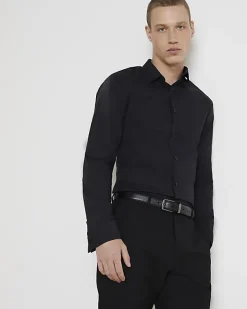 River Island slim fit double cuff smart shirt< Shirts