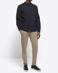 River Island slim fit grandad collar shirt< Shirts