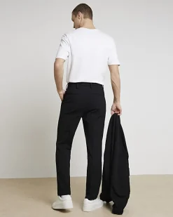 River Island slim fit waffle textured trousers< Trousers