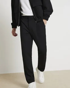 River Island slim fit waffle textured trousers< Trousers