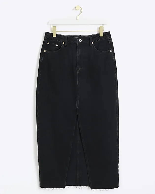 River Island split hem denim maxi skirt< Skirts