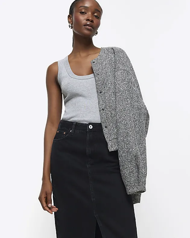 River Island split hem denim maxi skirt< Skirts