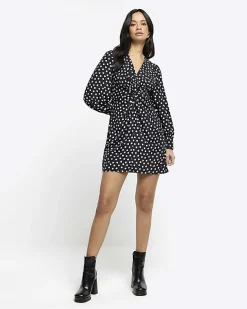 River Island spot knot detail swing mini dress< Dresses